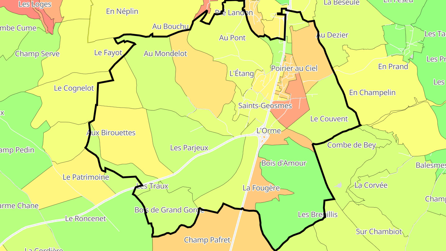 Carte des prix de l'immobilier Saints-Geosmes