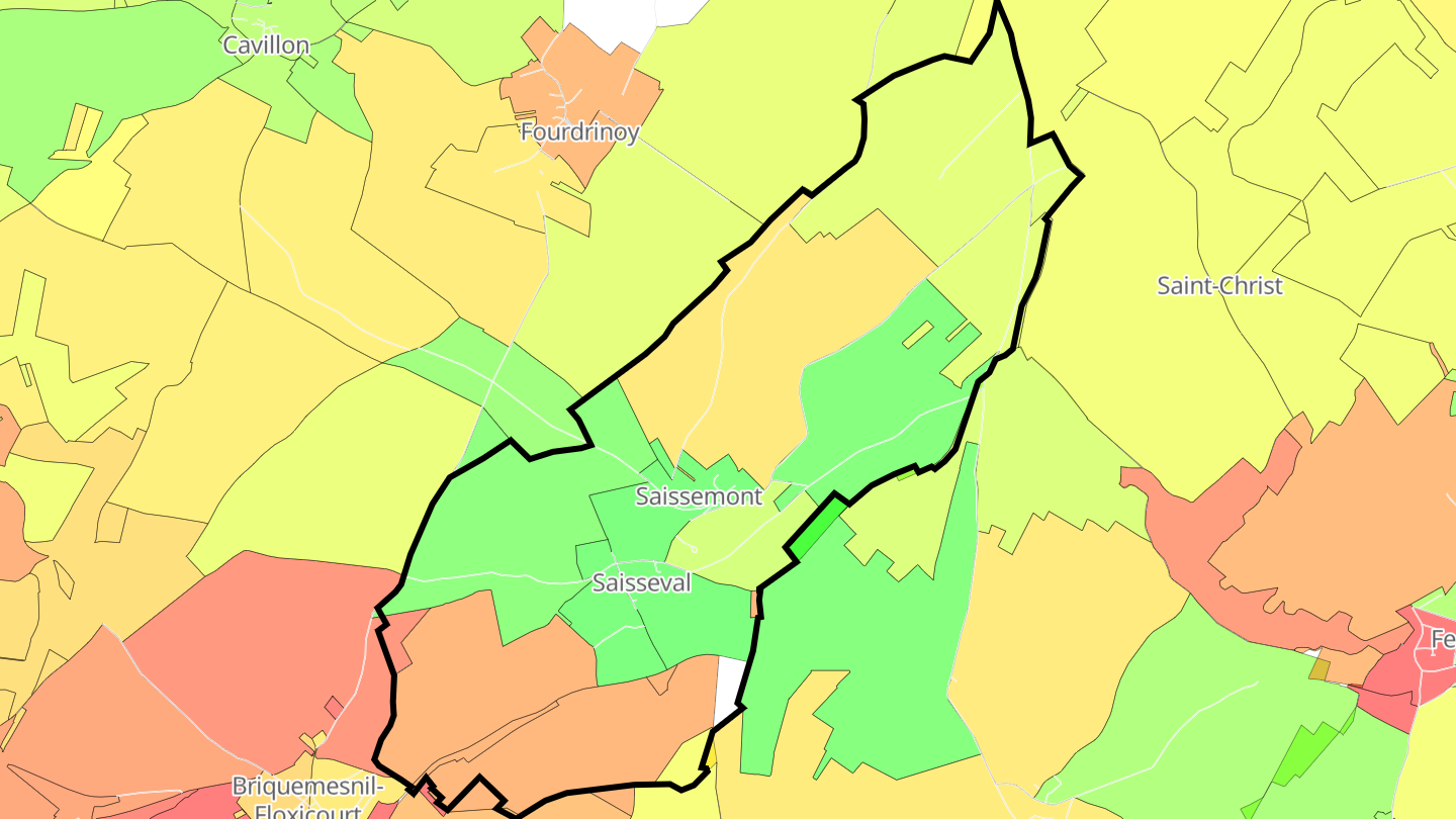 Carte des prix de l'immobilier Saisseval