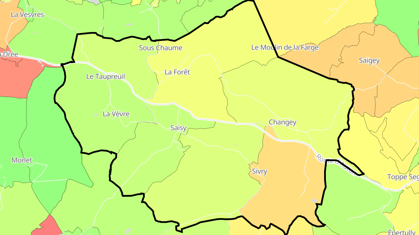 Carte des prix de l'immobilier Saisy