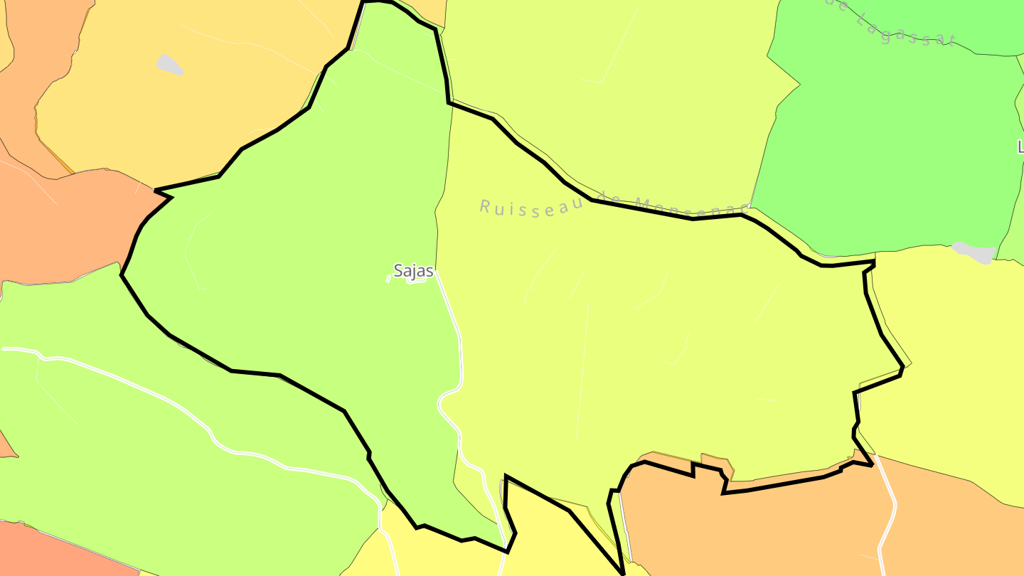 Carte des prix de l'immobilier Sajas