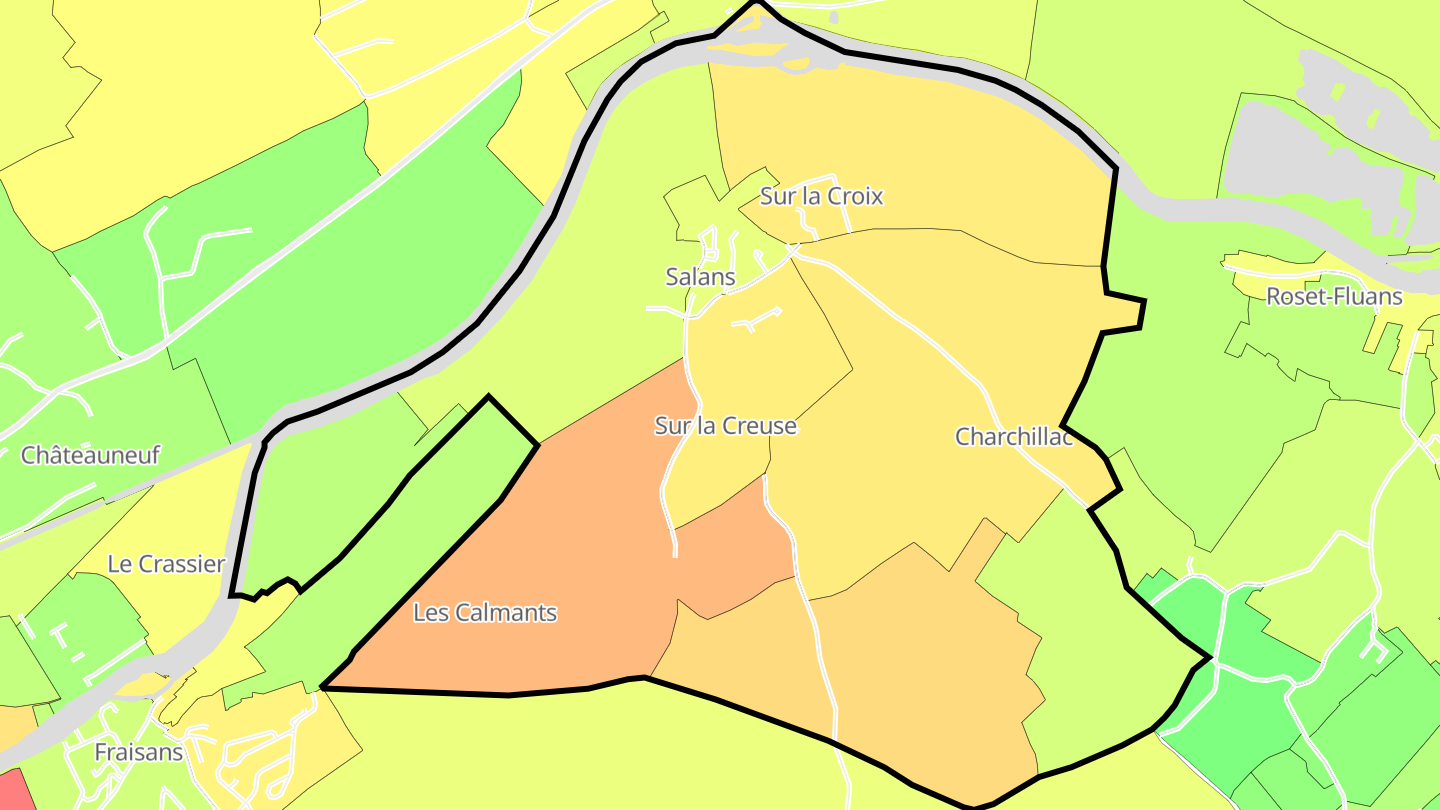 Carte des prix de l'immobilier Salans