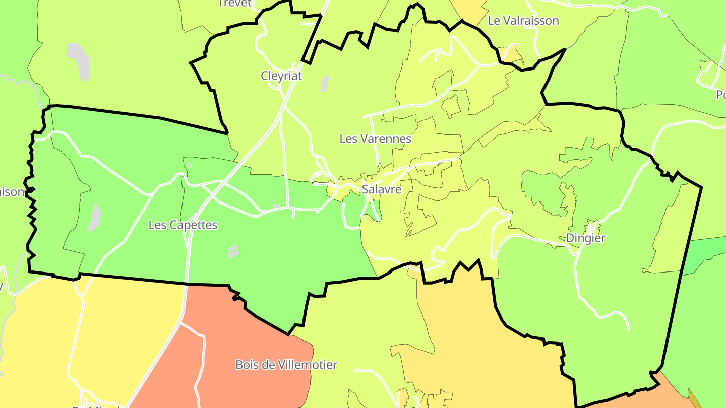 Carte des prix de l'immobilier Salavre