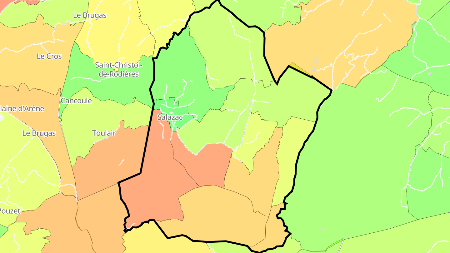 Carte des prix de l'immobilier Salazac