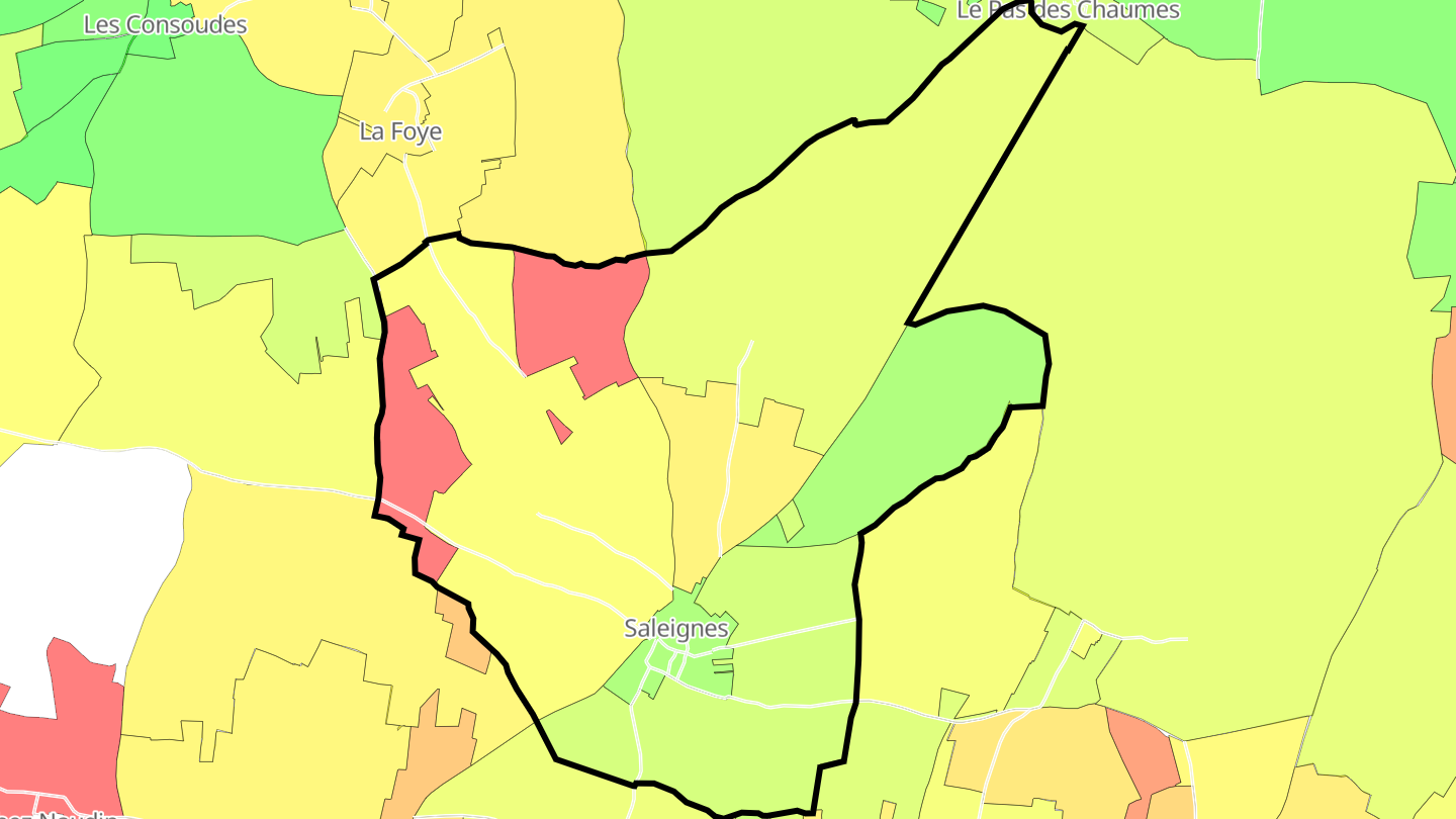 Carte des prix de l'immobilier Saleignes