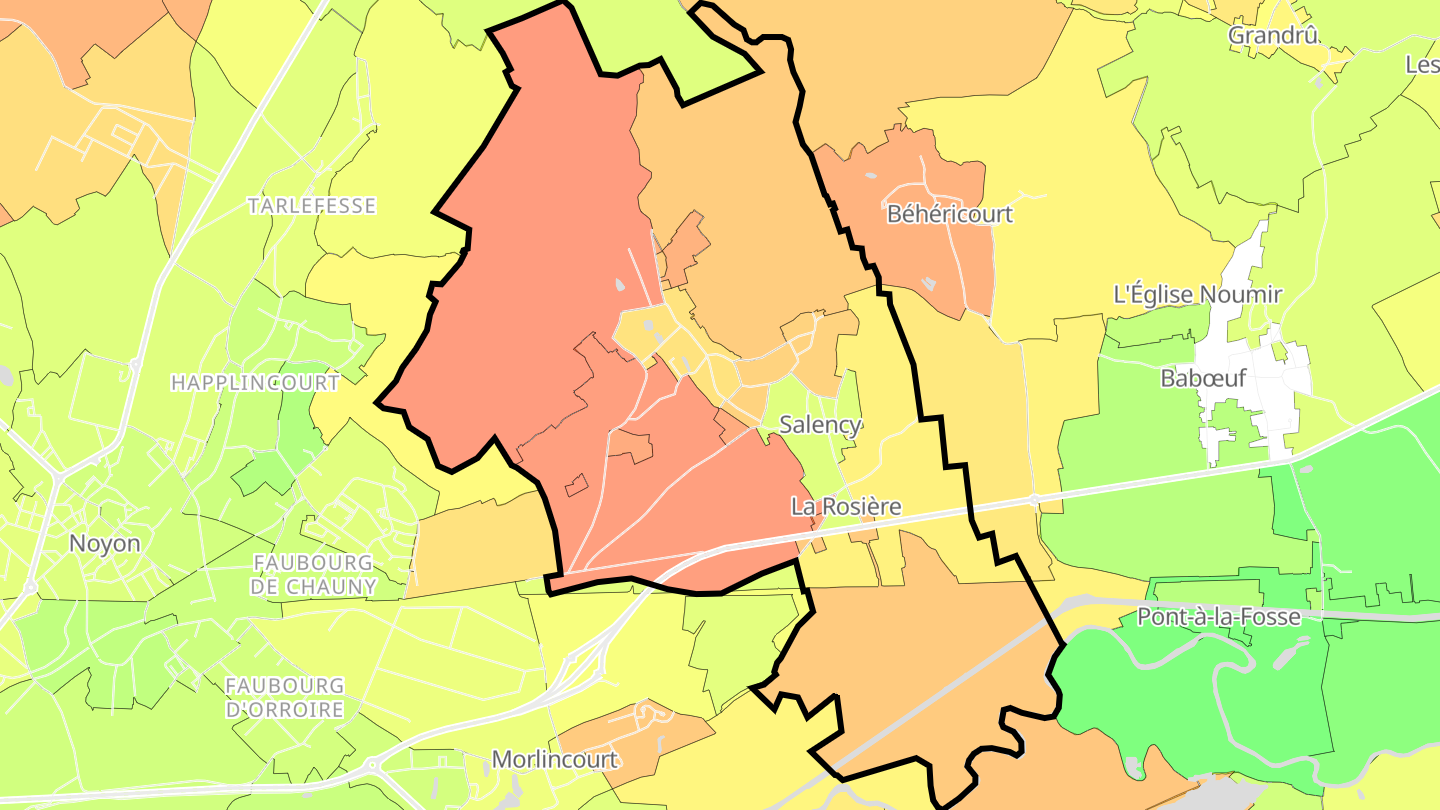 Carte des prix de l'immobilier Salency