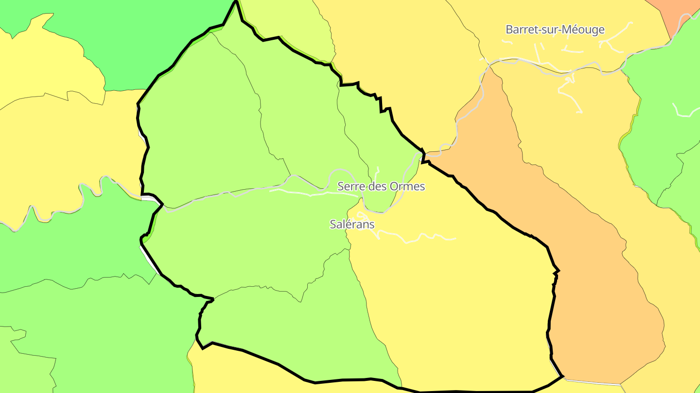 Carte des prix de l'immobilier Salérans