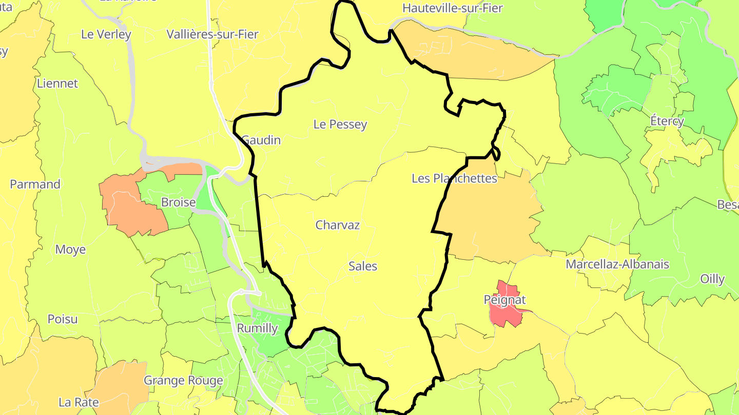 Carte des prix de l'immobilier Sales