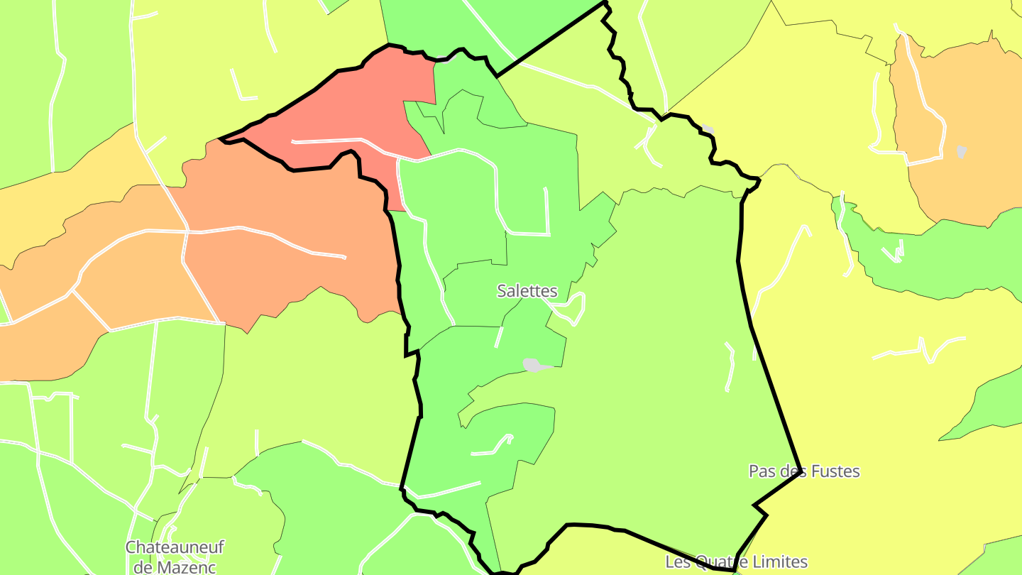Carte des prix de l'immobilier Salettes