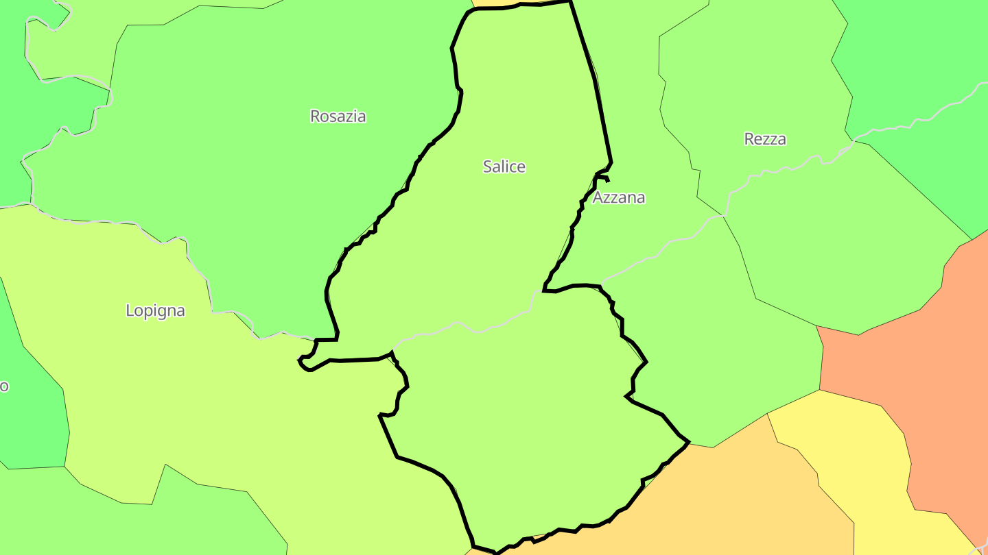 Carte des prix de l'immobilier Salice
