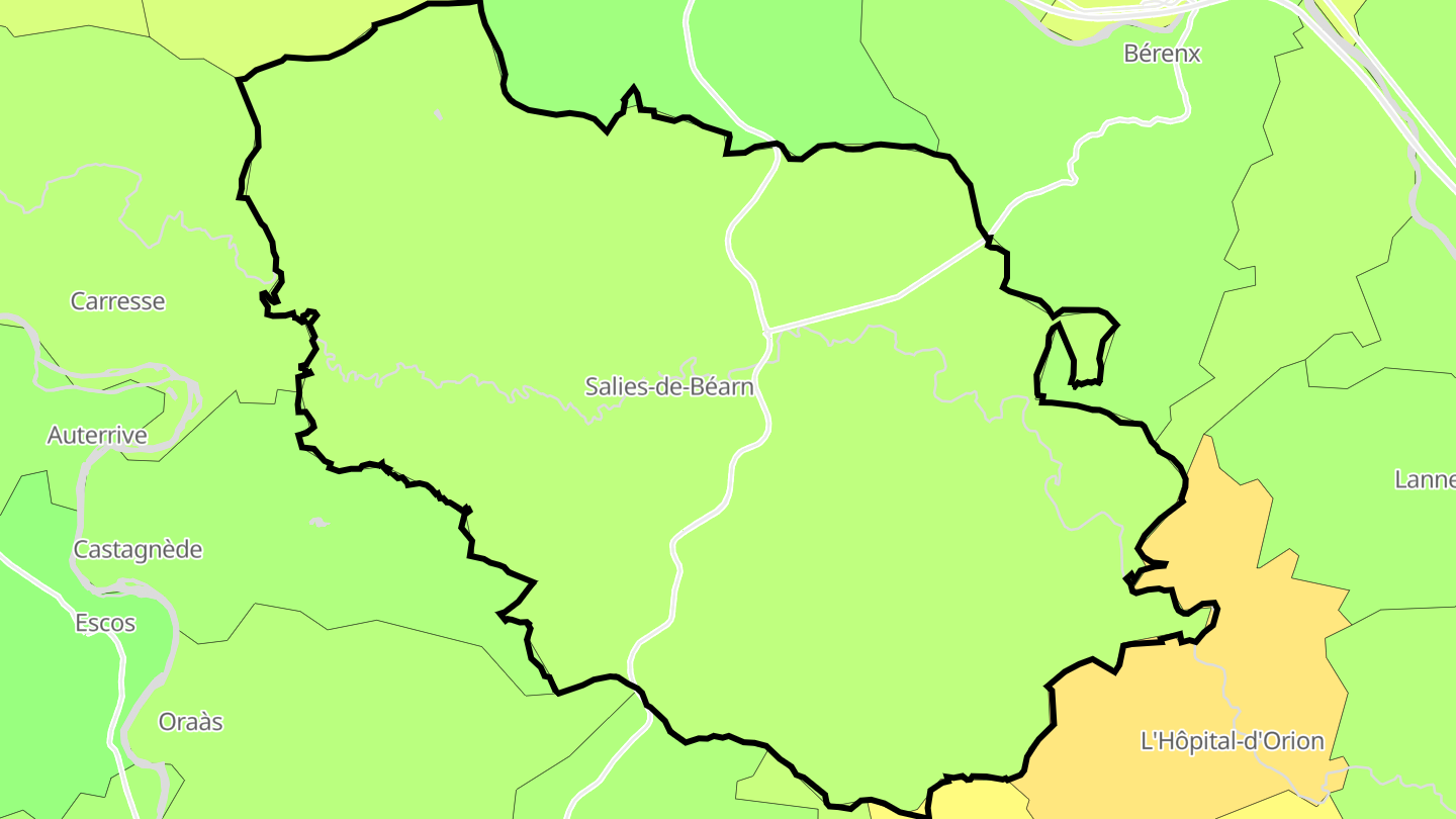 Carte des prix de l'immobilier Salies-de-Béarn