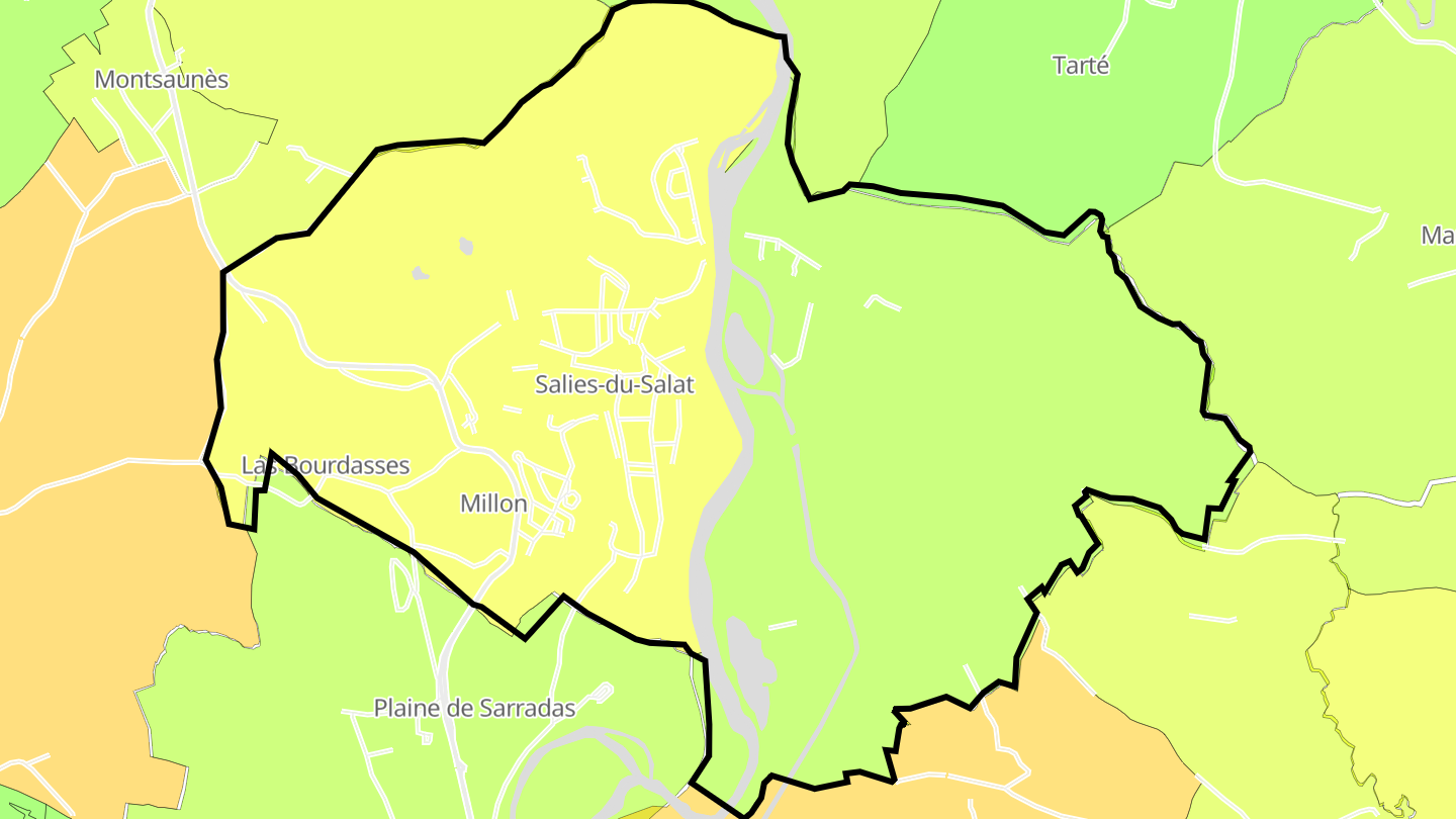 Carte des prix de l'immobilier Salies-du-Salat