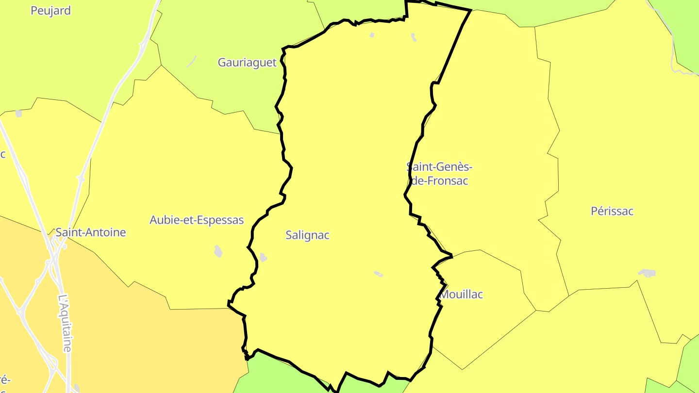 Carte des prix de l'immobilier Salignac