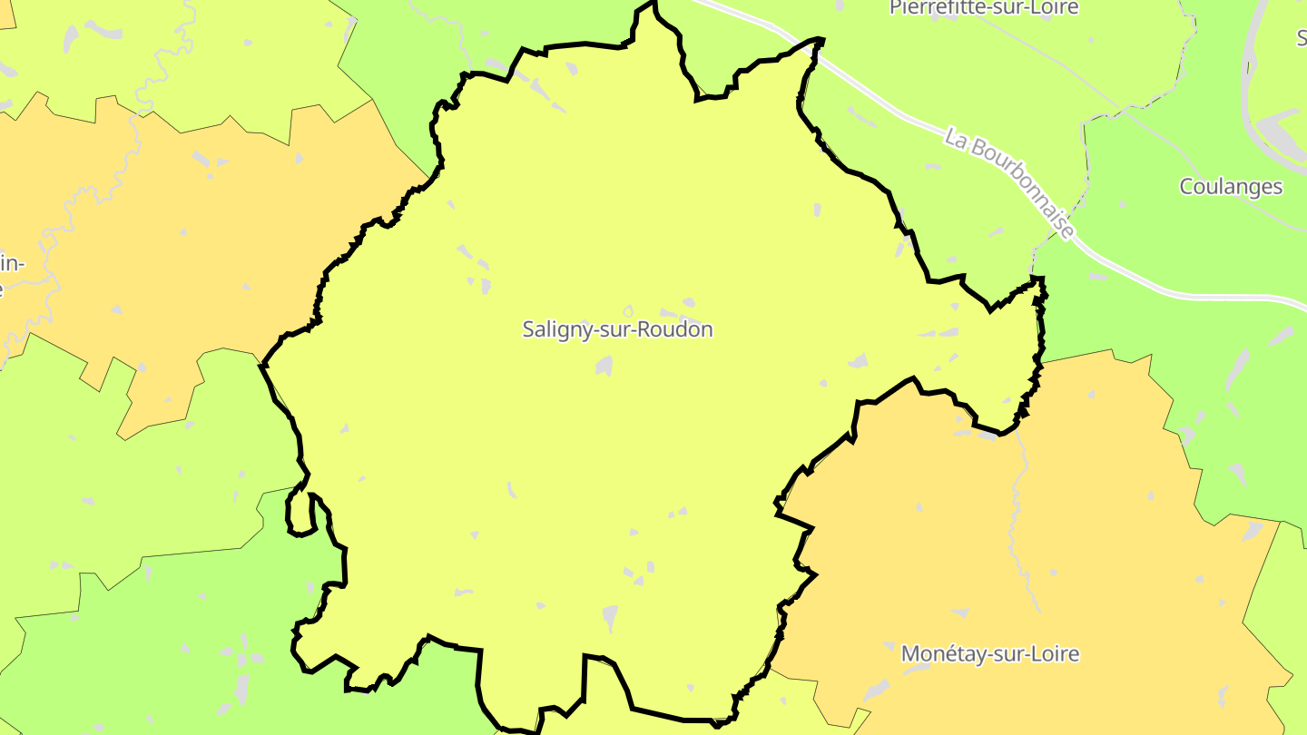 Carte des prix de l'immobilier Saligny-sur-Roudon