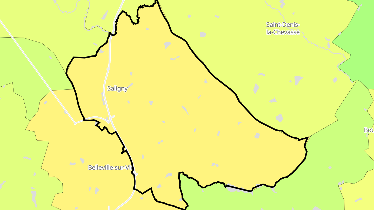 Carte des prix de l'immobilier Saligny