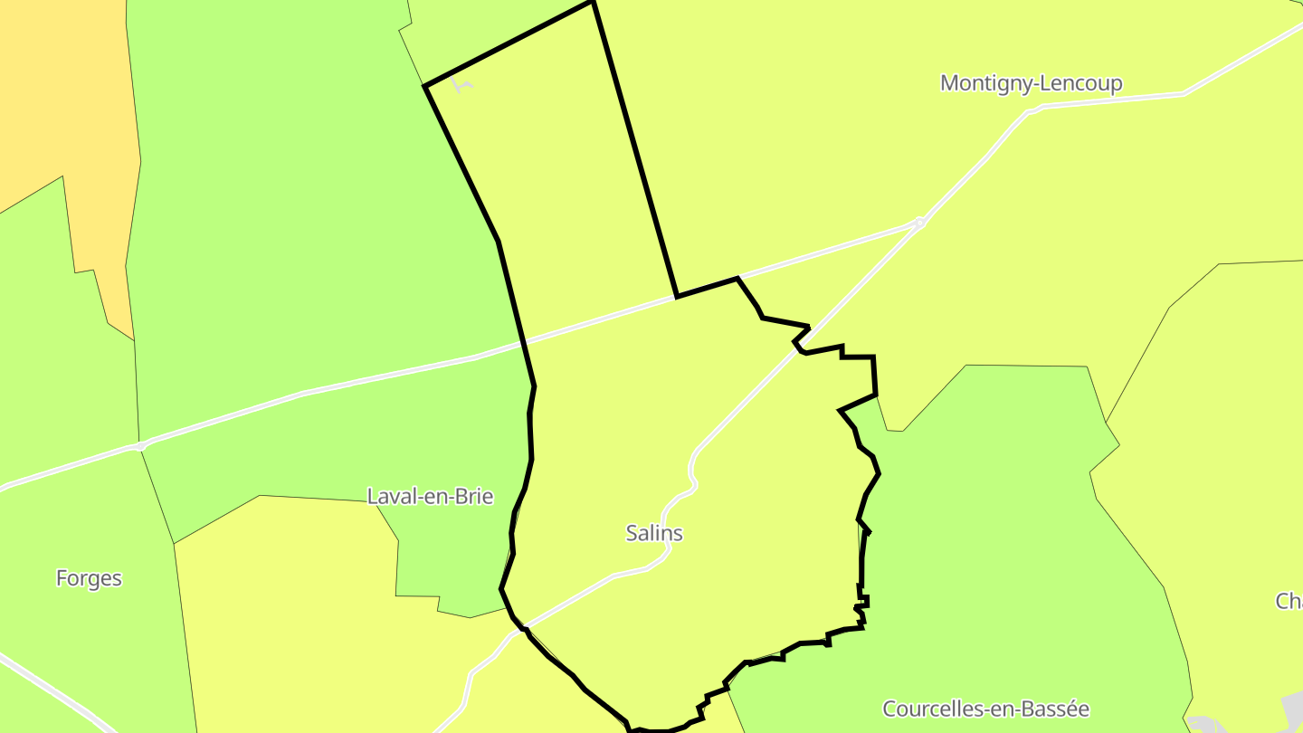 Carte des prix de l'immobilier Salins