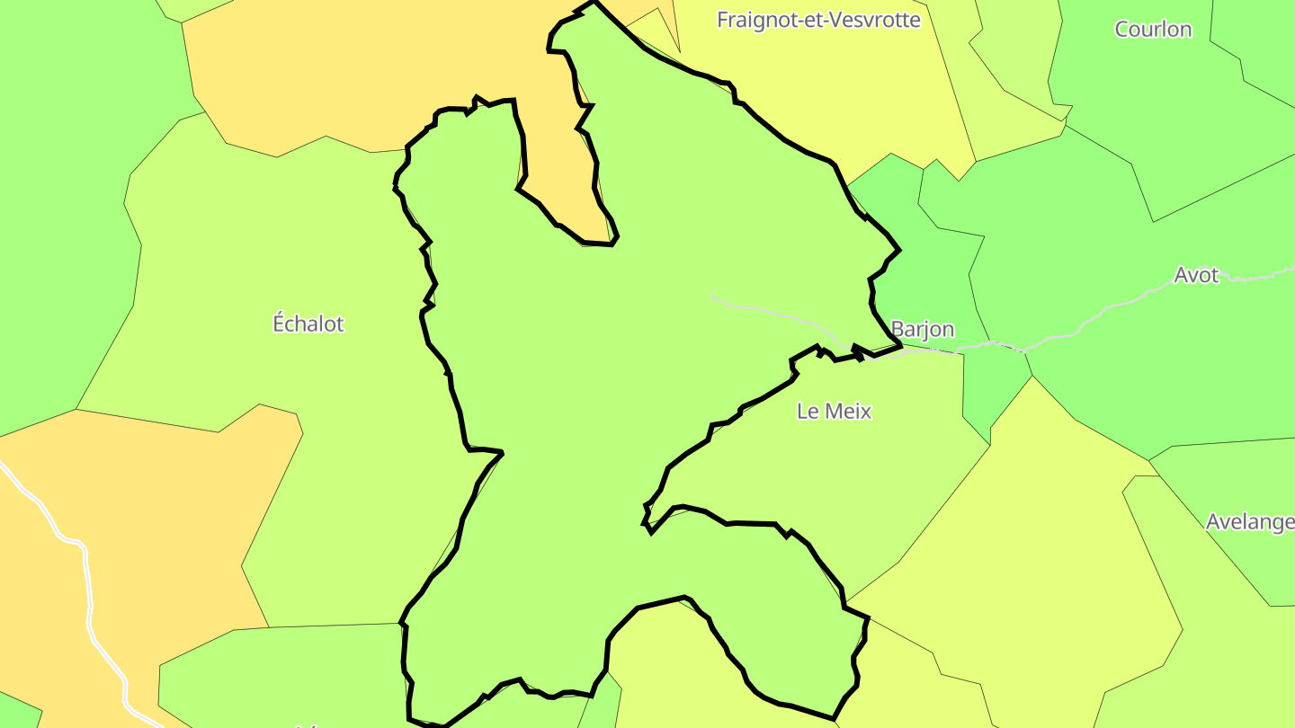 Carte des prix de l'immobilier Salives