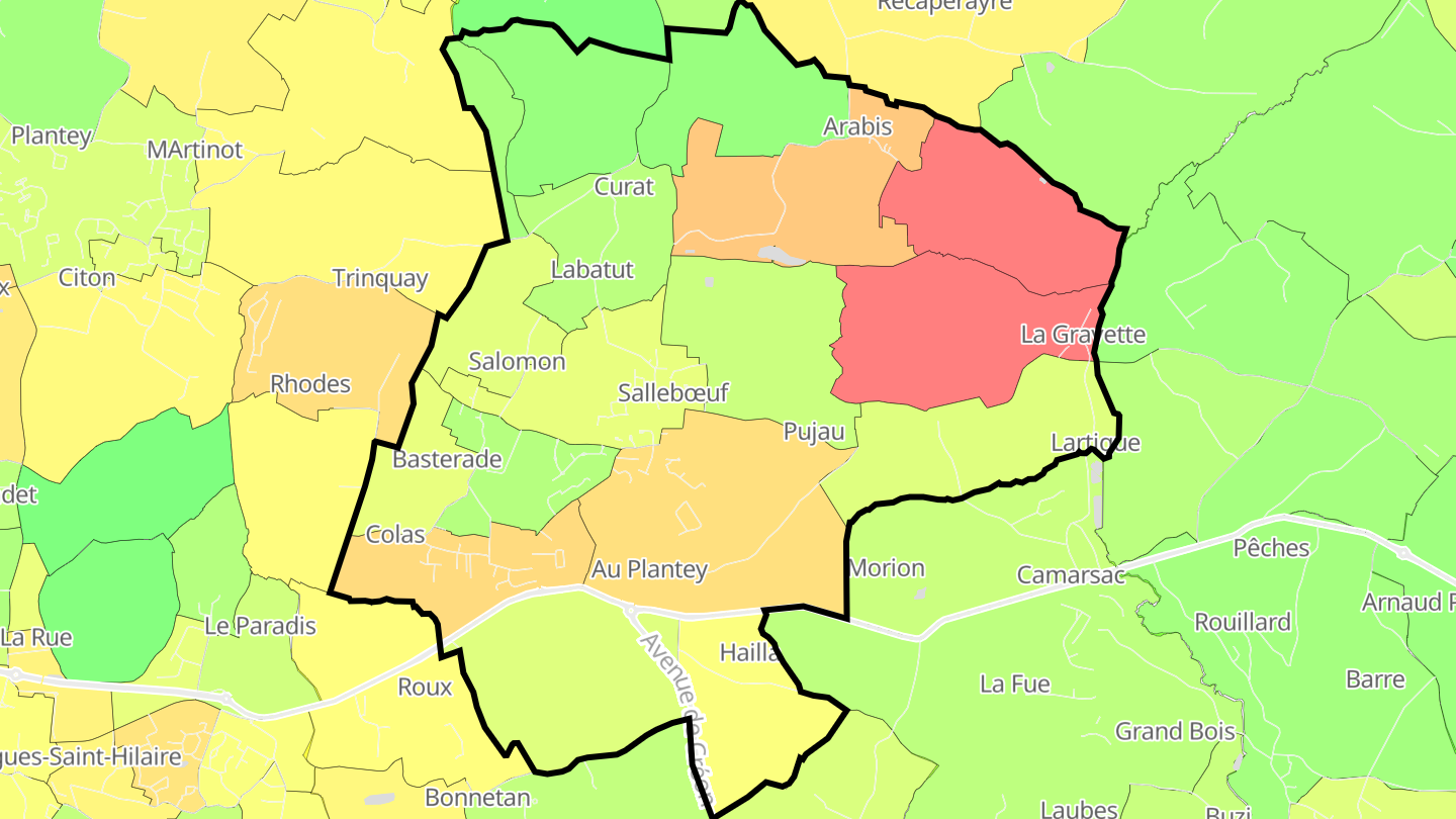 Carte des prix de l'immobilier Sallebœuf