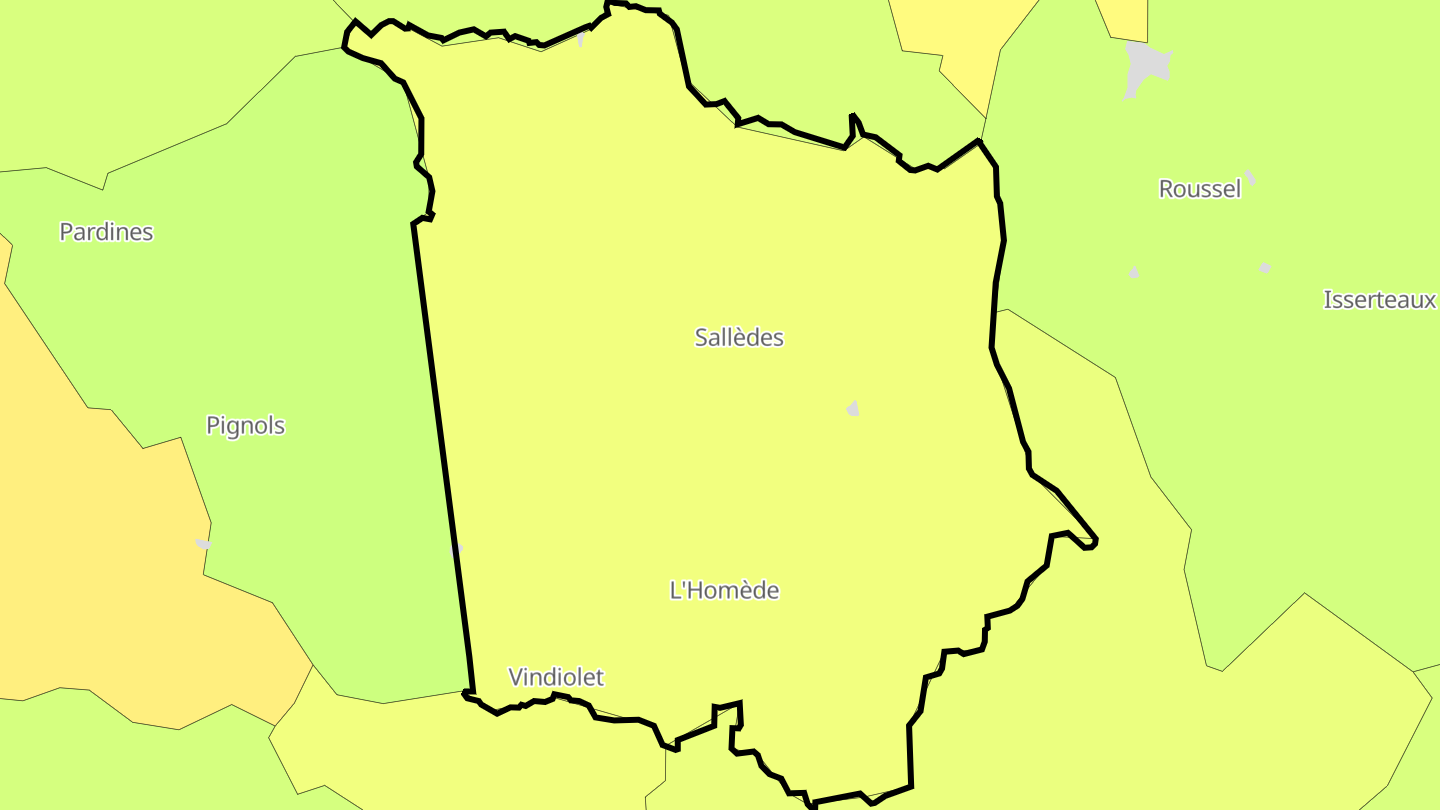 Carte des prix de l'immobilier Sallèdes