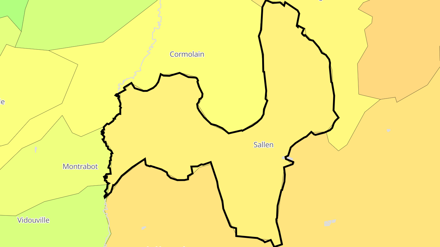 Carte des prix de l'immobilier Sallen