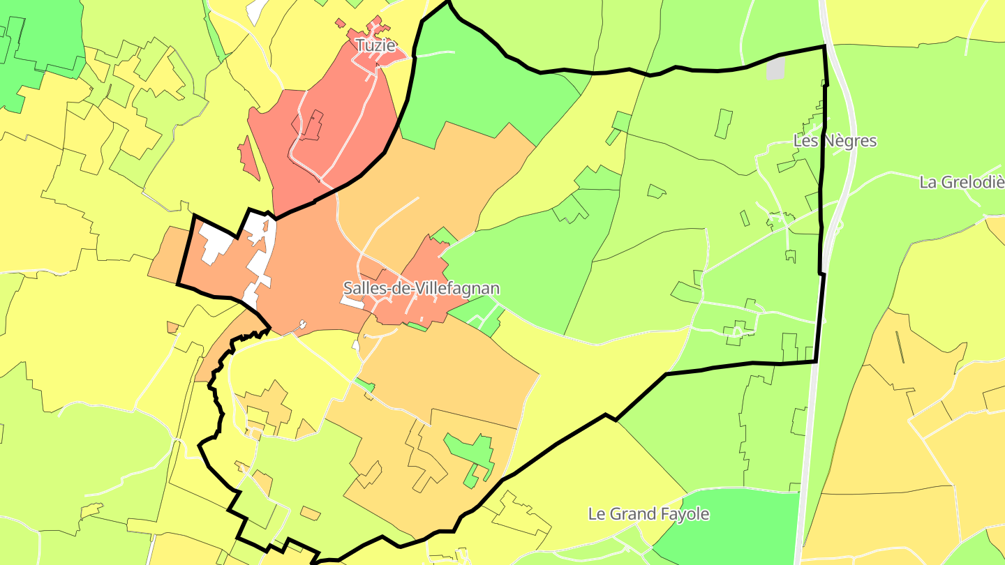 Carte des prix de l'immobilier Salles-de-Villefagnan