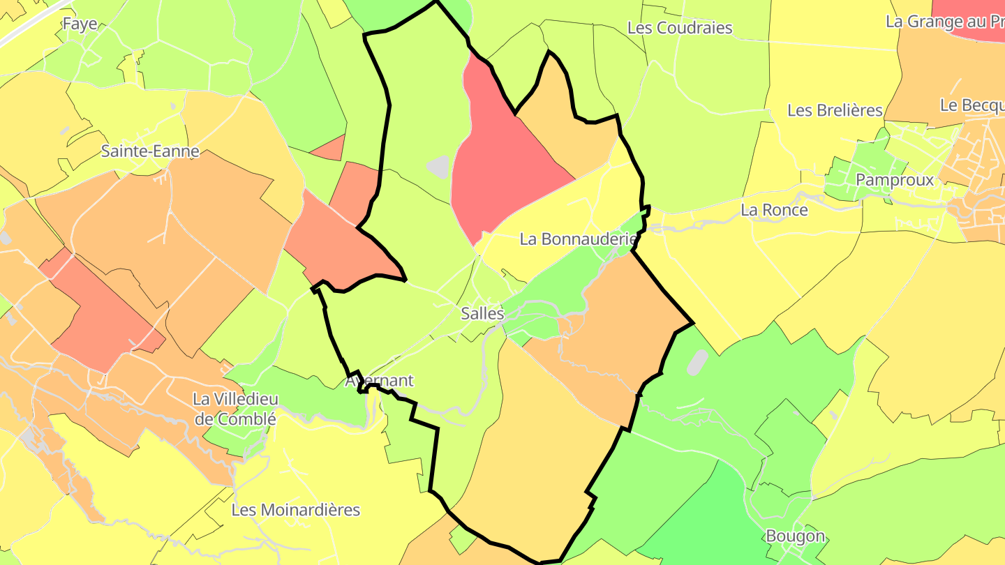 Carte des prix de l'immobilier Salles