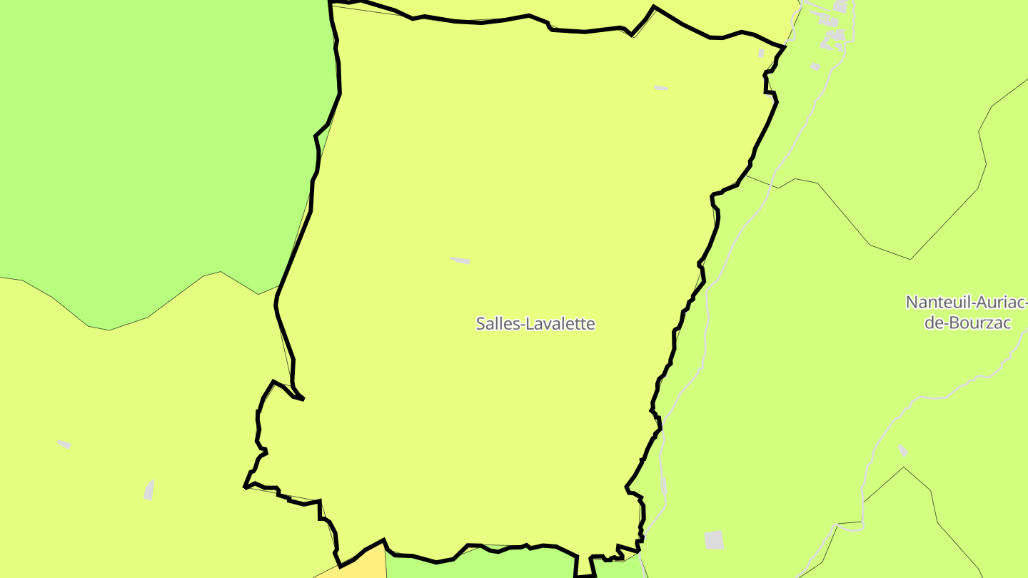 Carte des prix de l'immobilier Salles-Lavalette