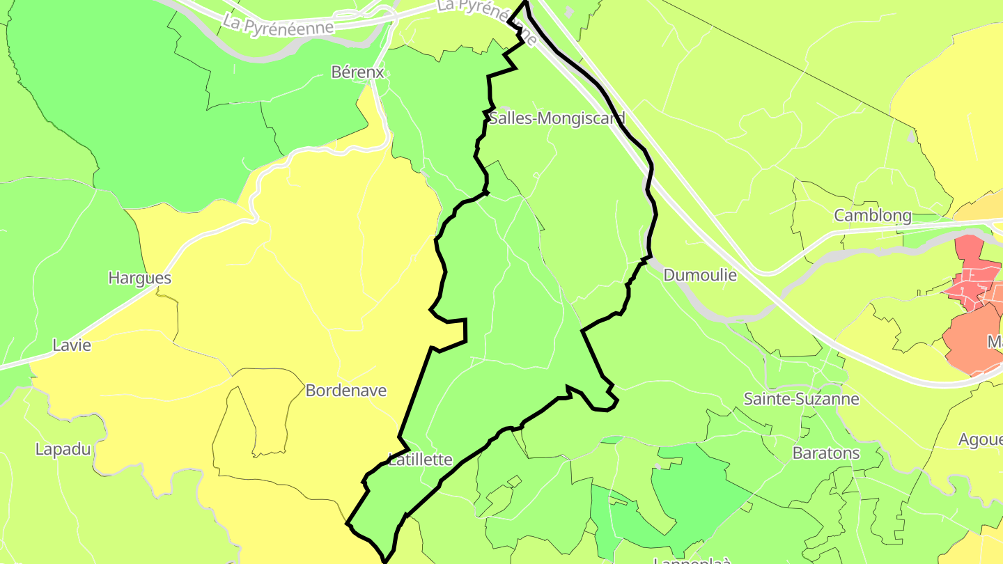 Carte des prix de l'immobilier Salles-Mongiscard