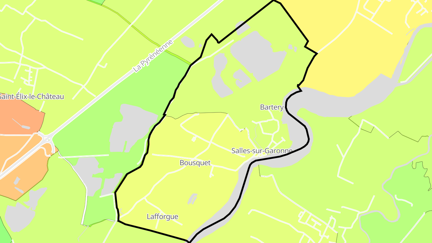 Carte des prix de l'immobilier Salles-sur-Garonne