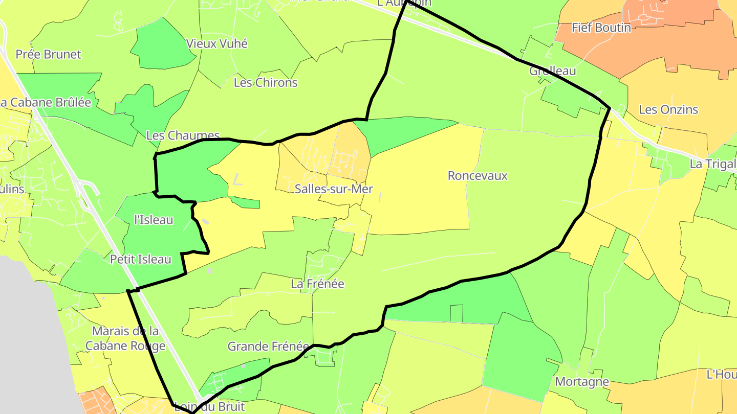 Carte des prix de l'immobilier Salles-sur-Mer