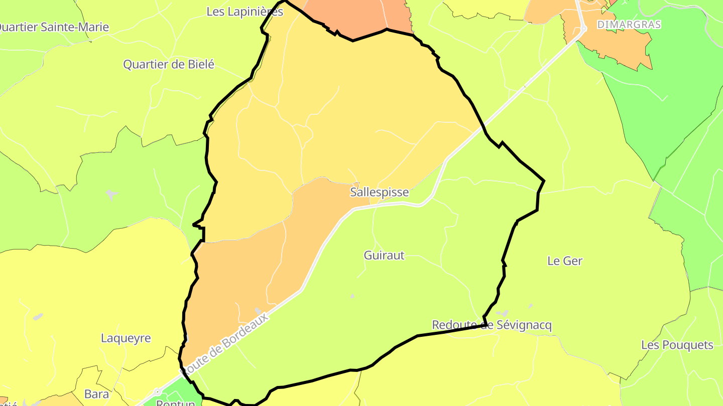 Carte des prix de l'immobilier Sallespisse