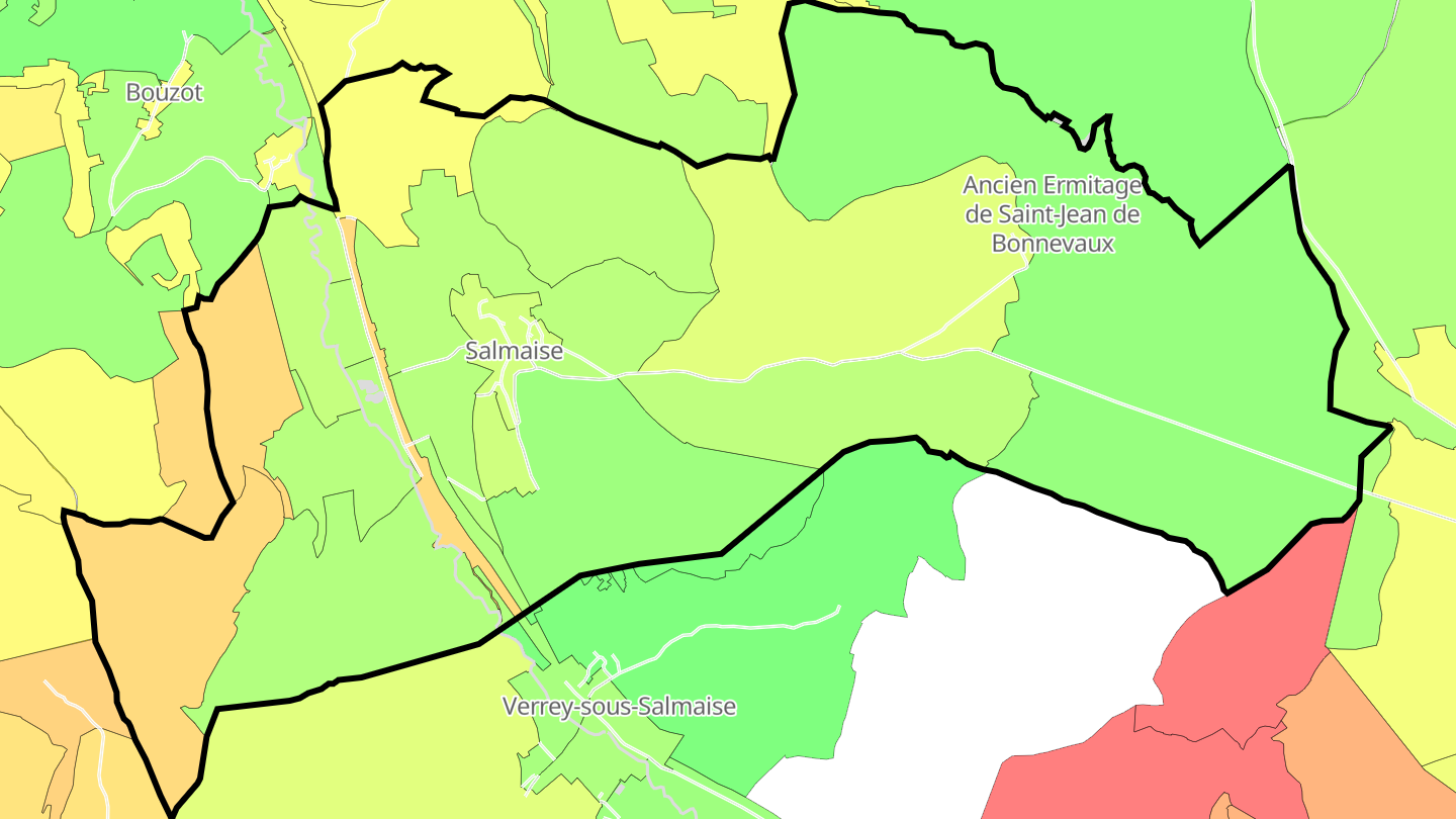 Carte des prix de l'immobilier Salmaise