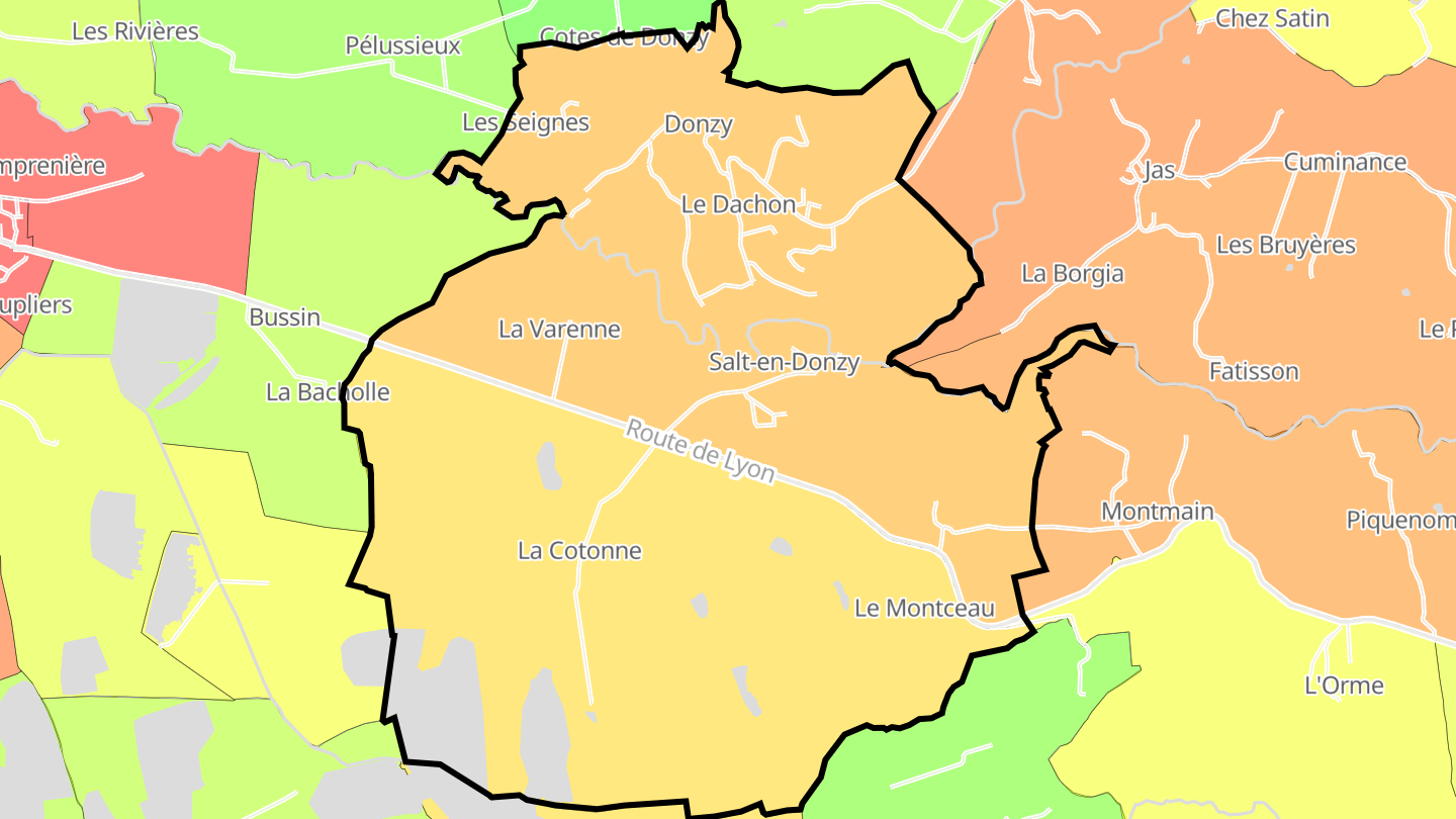 Carte des prix de l'immobilier Salt-en-Donzy