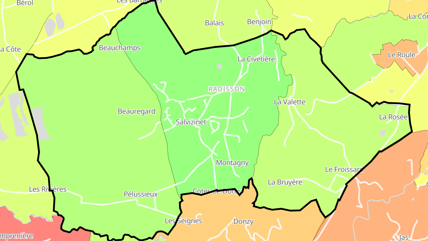 Carte des prix de l'immobilier Salvizinet