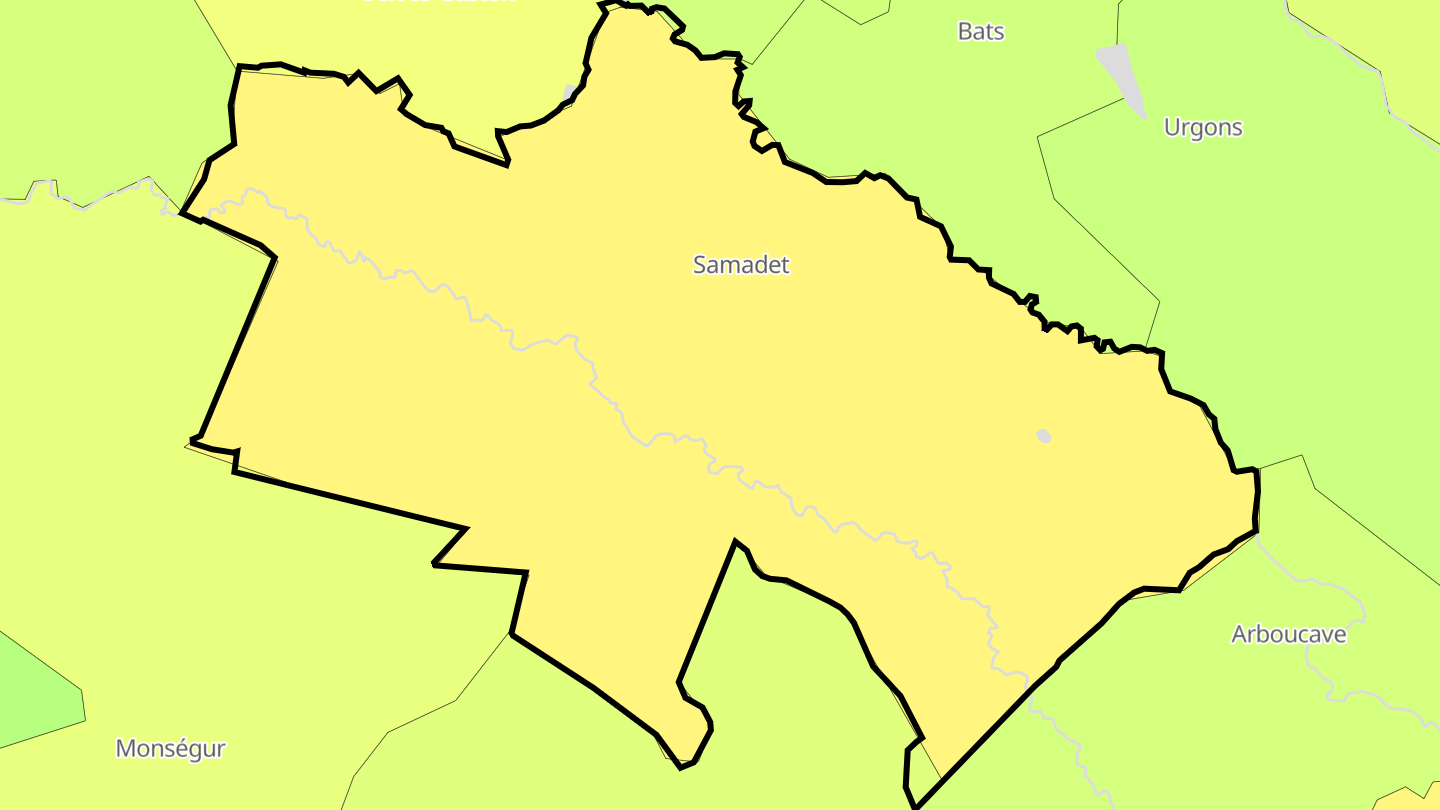 Carte des prix de l'immobilier Samadet