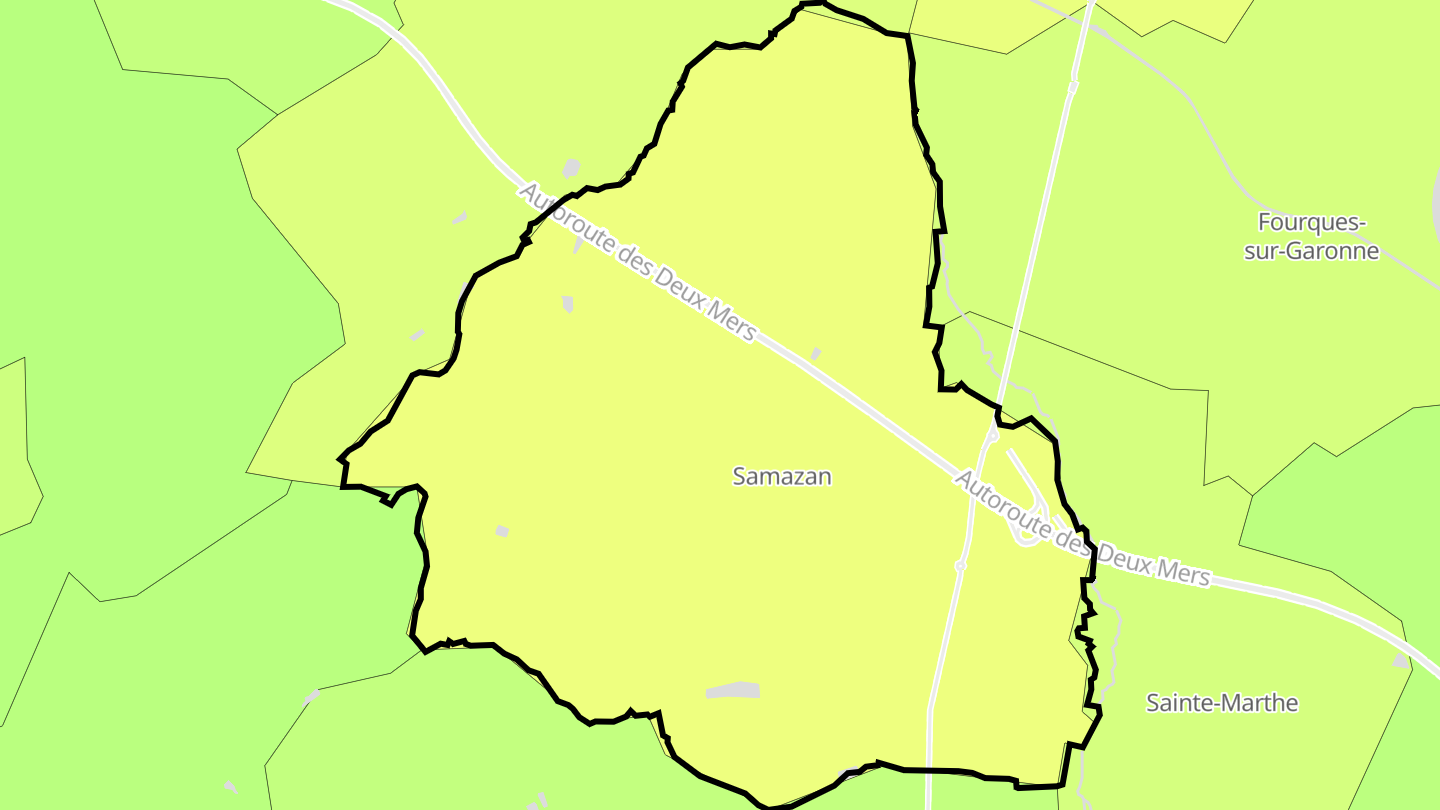 Carte des prix de l'immobilier Samazan