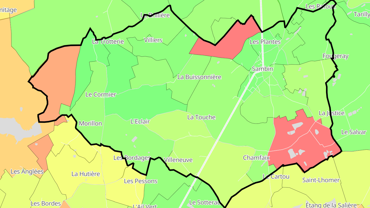 Carte des prix de l'immobilier Sambin