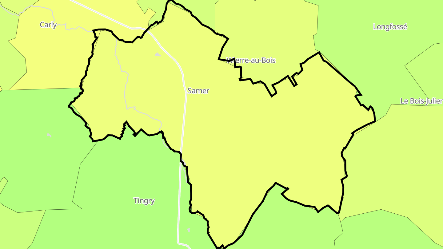 Carte des prix de l'immobilier Samer