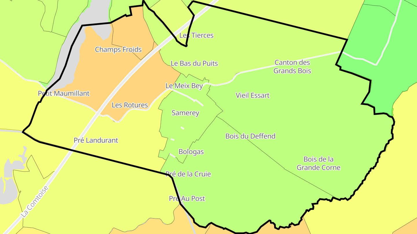 Carte des prix de l'immobilier Samerey