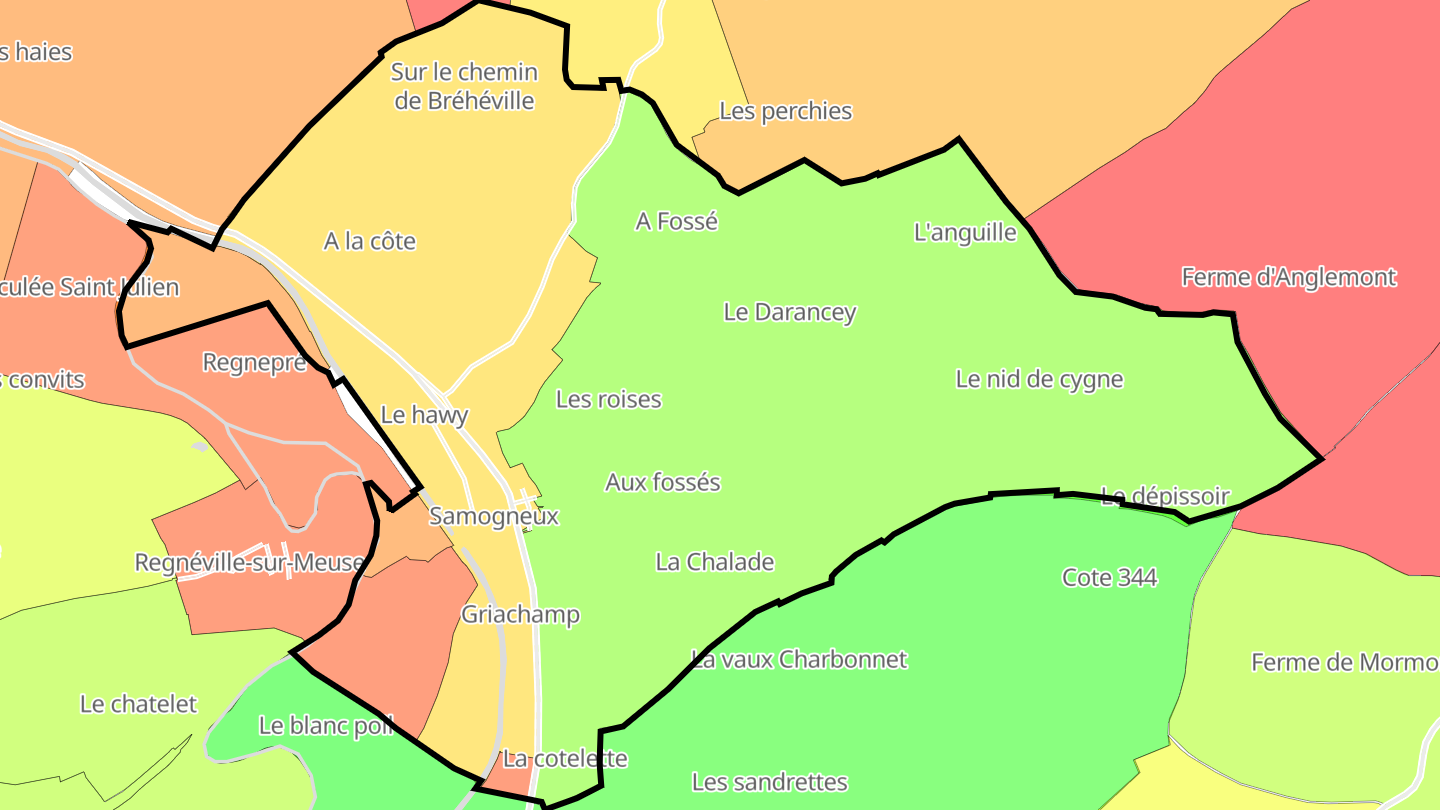 Carte des prix de l'immobilier Samogneux