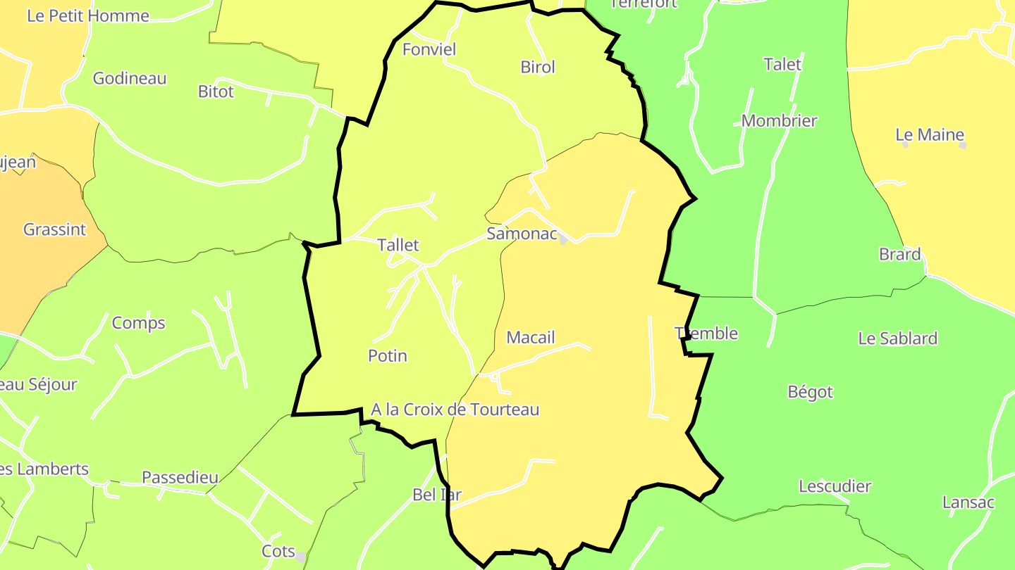 Carte des prix de l'immobilier Samonac