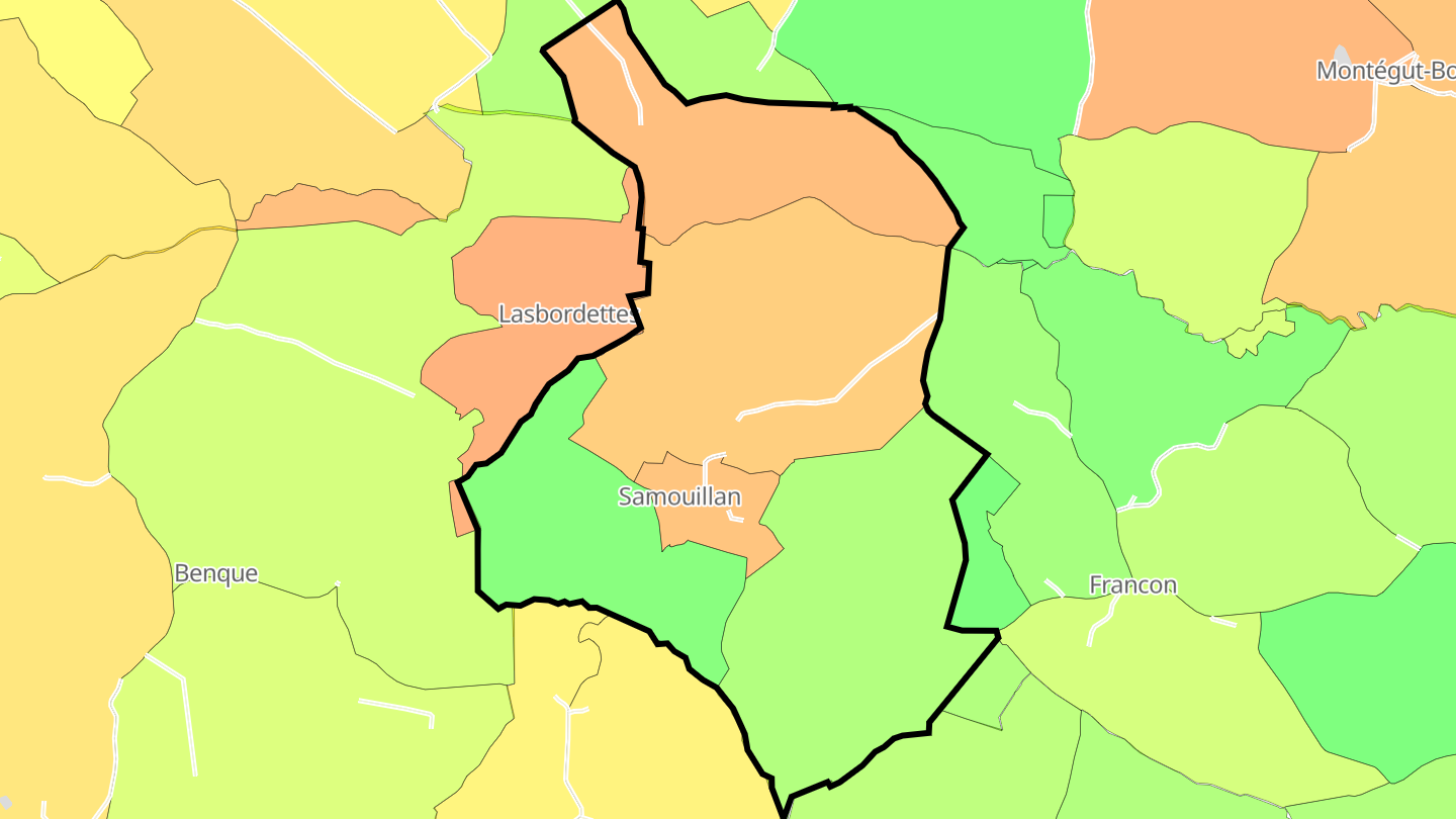Carte des prix de l'immobilier Samouillan