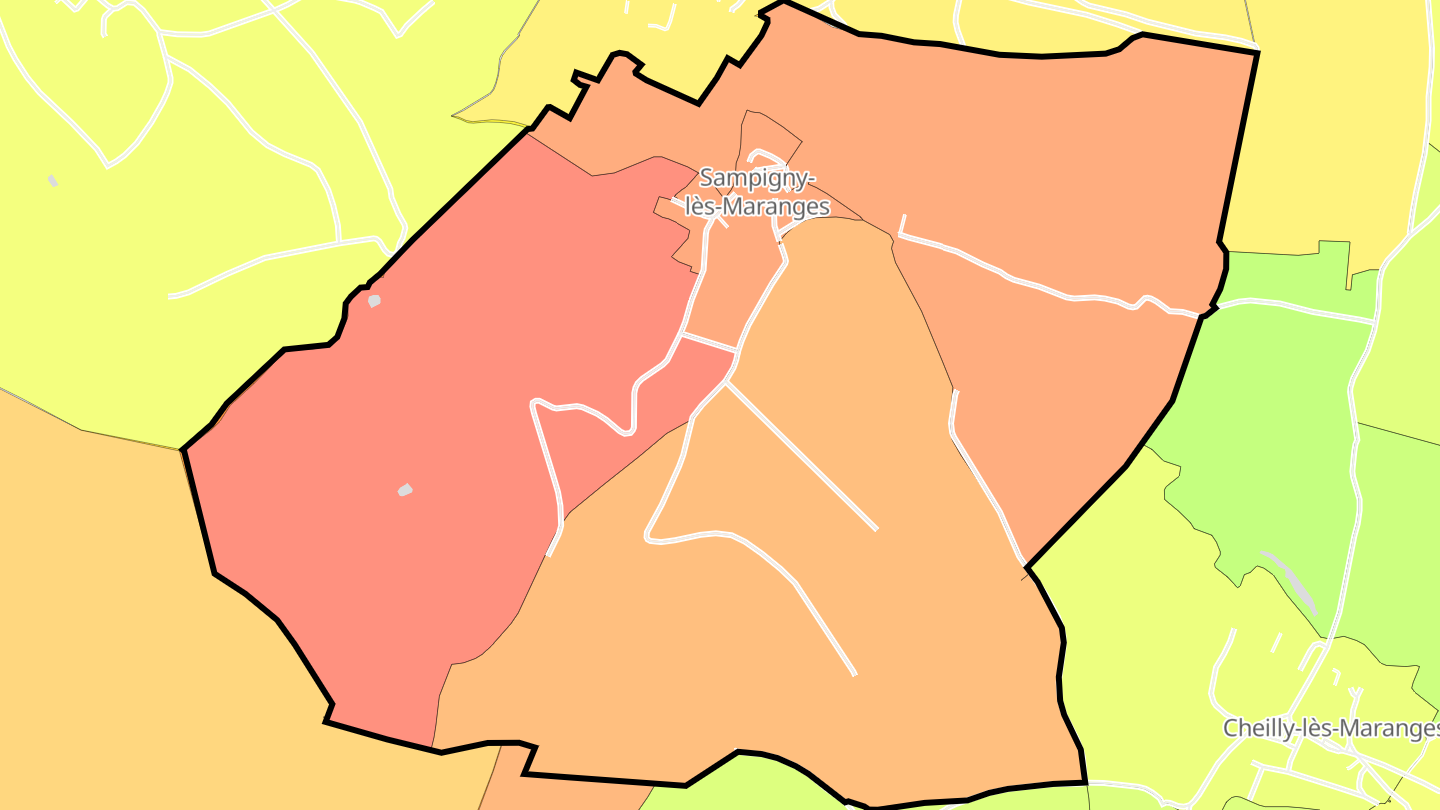 Carte des prix de l'immobilier Sampigny-lès-Maranges
