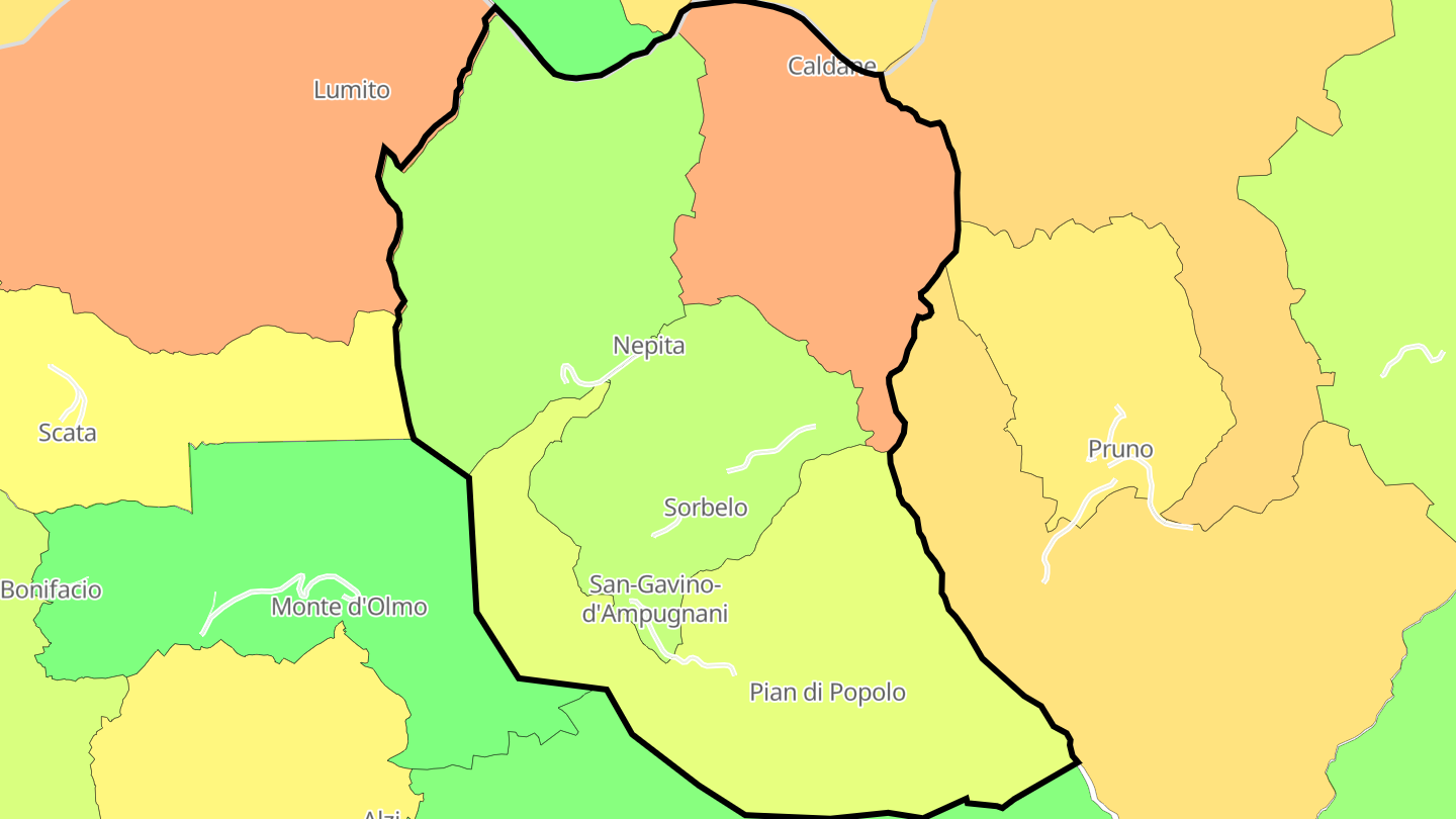 Carte des prix de l'immobilier San-Gavino-d'Ampugnani