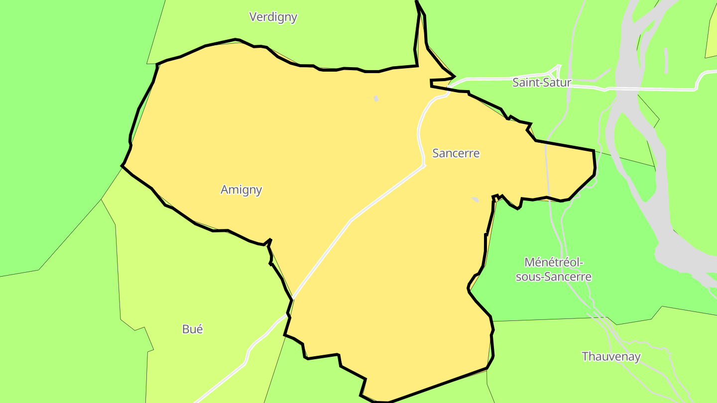 Carte des prix de l'immobilier Sancerre