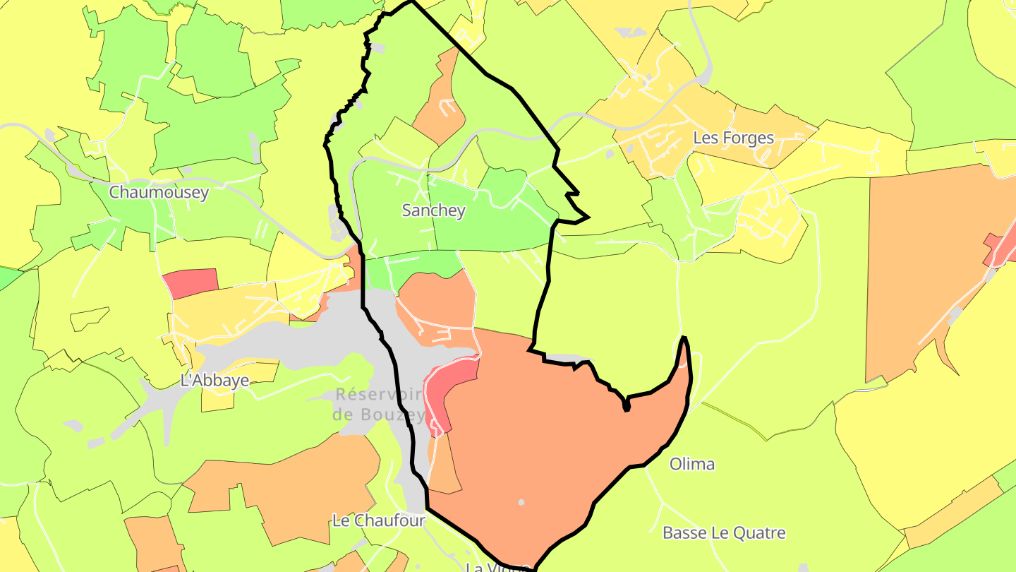 Carte des prix de l'immobilier Sanchey