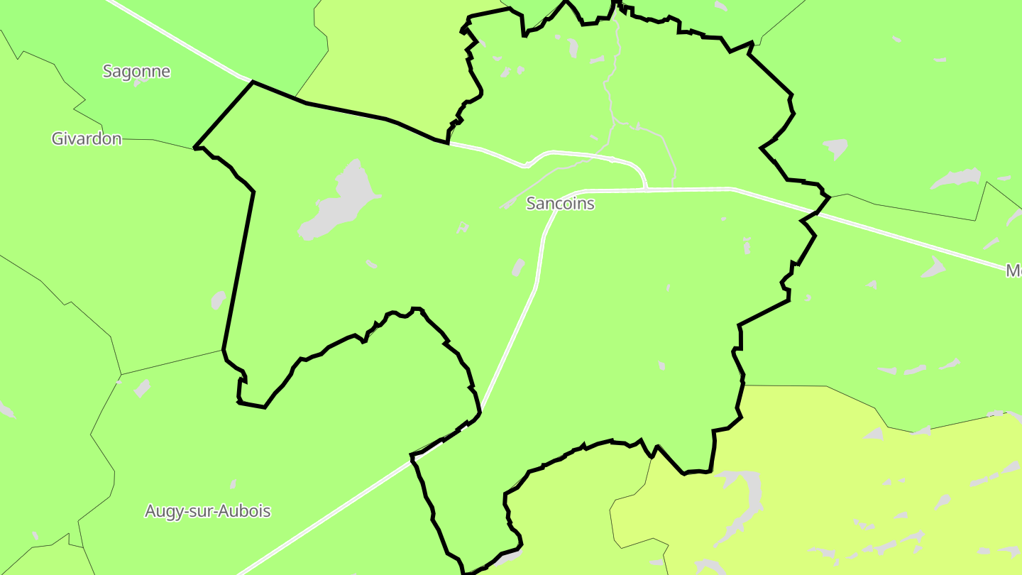 Carte des prix de l'immobilier Sancoins