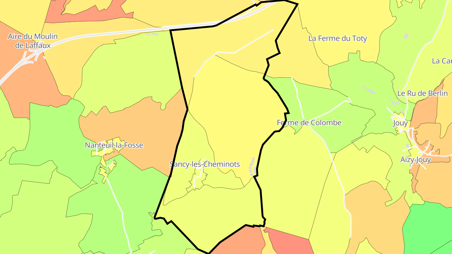 Carte des prix de l'immobilier Sancy-les-Cheminots