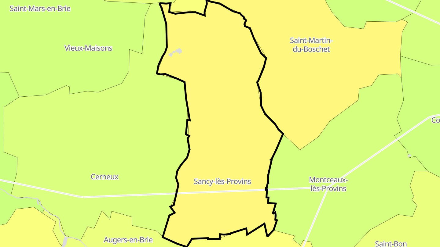 Carte des prix de l'immobilier Sancy-lès-Provins