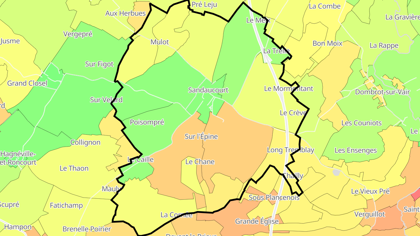 Carte des prix de l'immobilier Sandaucourt