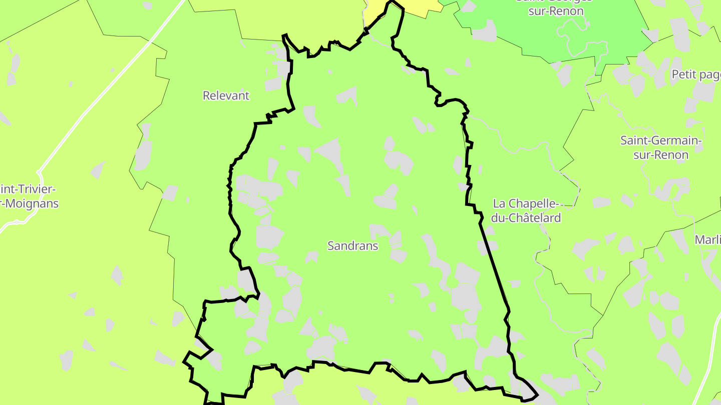 Carte des prix de l'immobilier Sandrans